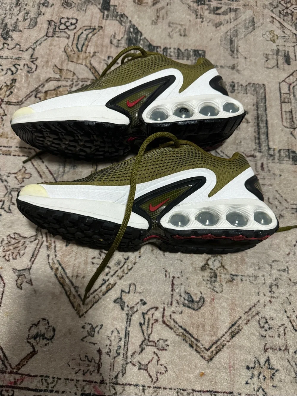 Nike Olive Green Mesh Air Max Sneakers with White Midsole